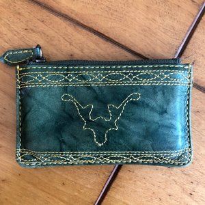 FRYE Green Leather Keycard Wallet